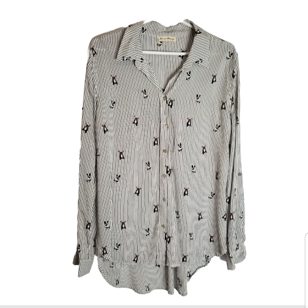 Jane and Delancey Top Women's Large 42" Bust Boston Terrier Frenchie Pug Dog